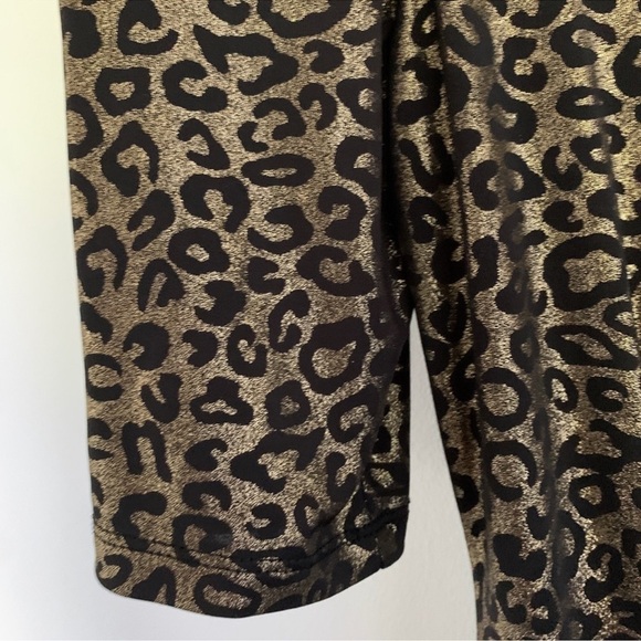 🆕 GUESS Metallic Shimmery Animal Leopard
Print Bodycon Flattering Mini Dress L - Picture 3 of 8
